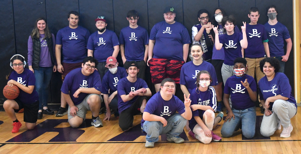 The 2022 Brattleboro Union High School Unified basketball team poses for a group picture before its season opener. This year’s BUHS Unified team plays its first game of the season on April 3 against Burr & Burton.
