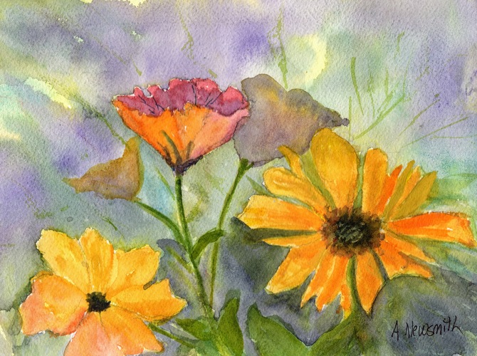 SRAG member Ann Newsmith will have a solo display of landscape and floral watercolors at the Rockingham Medical Group office.