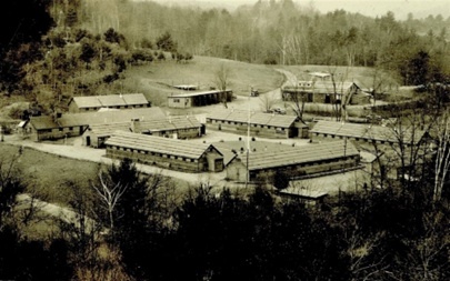 The Bellows Falls CCC camp housed approximately 200 young men. It was located in North Westminster and had four barracks, a mess hall, a recreation hall, an administration building, an infirmary, garages, and a blacksmith shop.