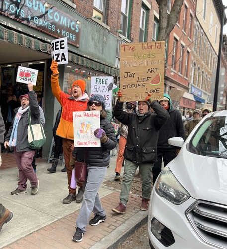 A march in Brattleboro earlier in March drew 150 in a global call for ceasefire.