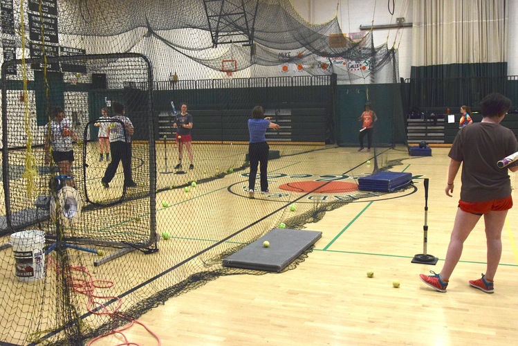 Indoor practices, such as this one in the Leland & Gray gym in 2017, are a necessity with Vermont’s weather. Weather permitting, the spring high school sports season for baseball, softball, track & field, lacrosse, tennis, and Ultimate disc begins later this week.
