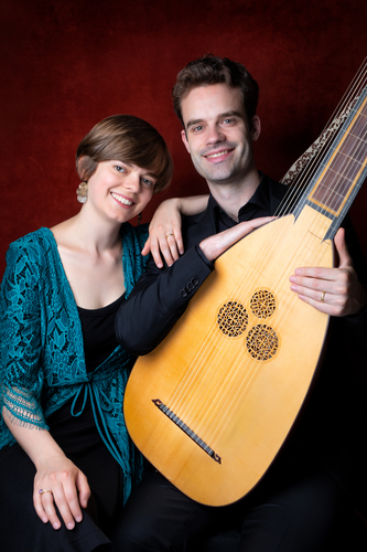 Agnes Coakley Cox and Nathaniel Cox of In Stile Moderno, which will perform “Madrigals of Claudio Monteverdi (for Five Voices and theorbo)” on March 10.