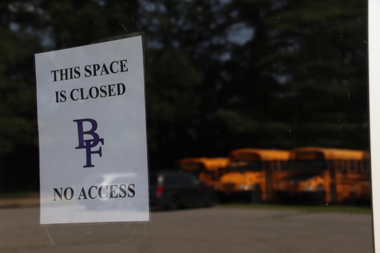 A cryptic announcement forbids the public from entering portions of Bellows Falls Union High School after state-mandated testing revealed high levels of PCBs in the air. Use of the building’s gym and auditorium is now restricted.
