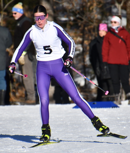Brattleboro’s Katherine Normandeau finished fifth overall to lead her team to a win in the Southern Vermont League nordic freestyle championships on Feb. 14 at the Marlboro Nordic Ski Club.