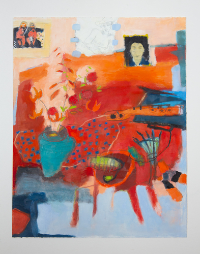 “Red Table, Turquoise Vase,” by Rona Lee Cohen.