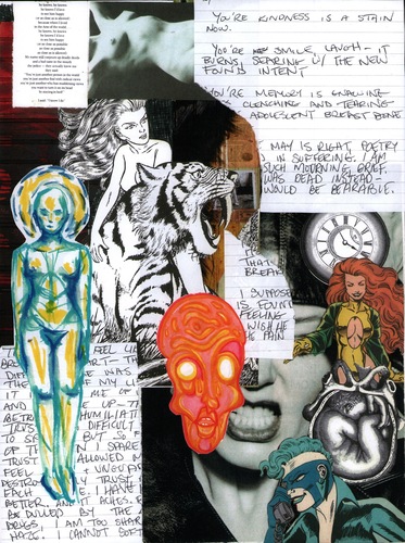 One of the “False Idols’ collages created by artist Monty Zwickerhill.