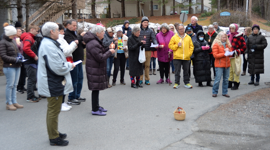 About 75 people attended an April 7 vigil for Leah Rosin-Pritchard, the shelter coordinator at Morningside House in Brattleboro who was slain on April 3.