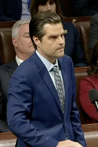Matt Gaetz, R-Fla., on the House floor prior to the vote that removed Kevin McCarthy, R-Calif., as House speaker.