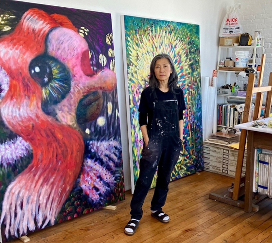 Artist Mie Yim offers exhibit walkthrough and chalk art workshop at BMAC