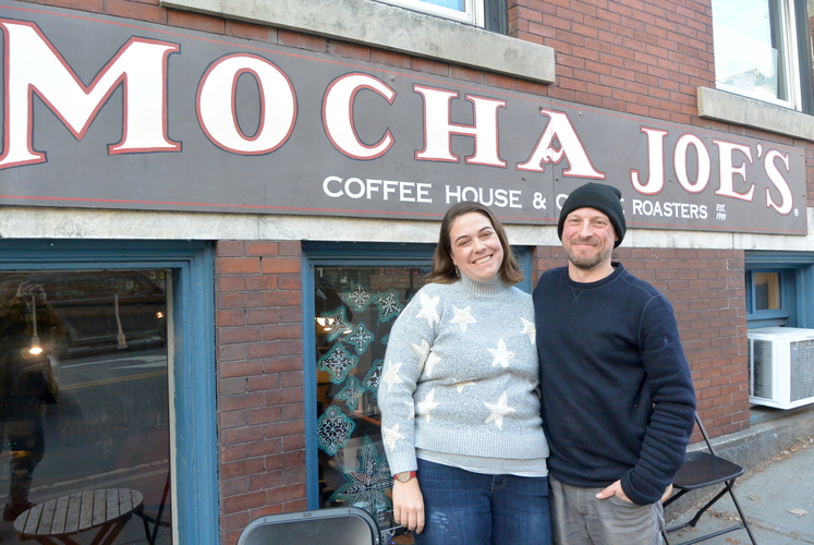 Kate Barry and Bruce Hunt are the new owners of Mocha Joe’s Coffee House in Brattleboro.