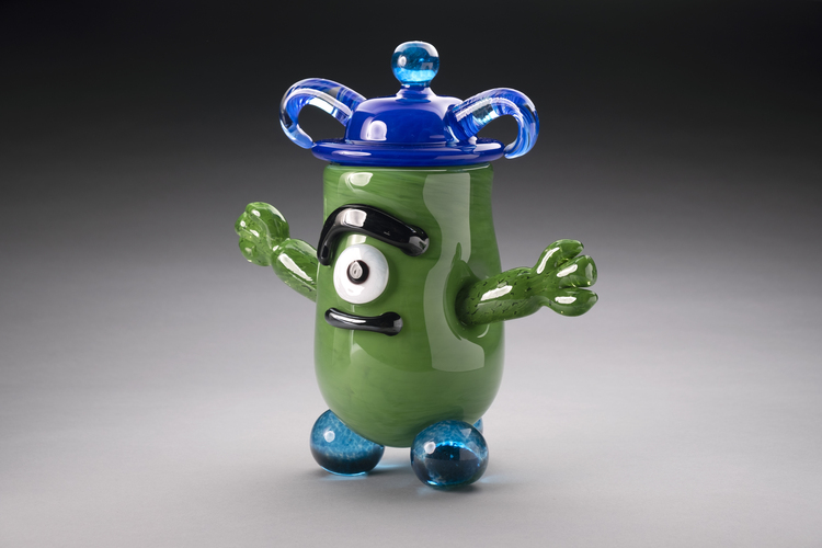 &#8220;Snuggs,&#8221; designed by Elliot Esposito, age 9, and created in glass by Jordana Korsen.
