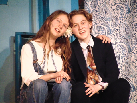 Emily Matthew-Muller (Donna and Harry) and Kyle Girard (Harry) are two of the Brattleboro Union High School students who will perform in “Mamma Mia.”