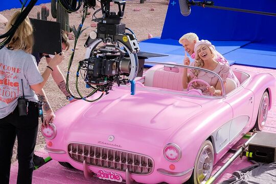 Ryan Gosling and Margot Robbie in “Barbie,” a film directed by Greta Gerwig. 