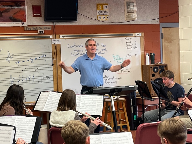 Steve Rice has taught more than 1,100 students, served as music director for 35 musicals, directed bands in 270 concerts, and led bands at 140 football games.