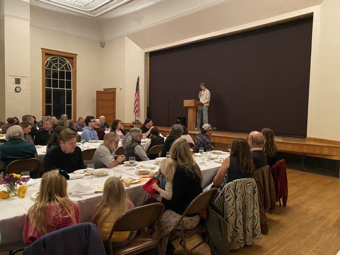 Leland & Gray students raised approximately $6,000 at a community dinner at the Townshend Town Hall last month. The funds will go toward Journey Away, a spring semester abroad program that will take the kids from southern Vermont to the Gulf Coast, to Vietnam, and to France to compare and contrast cultures and food systems.