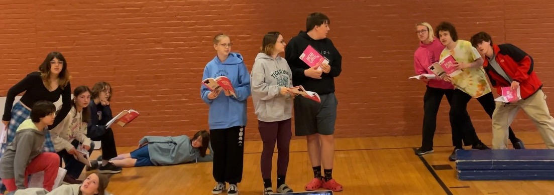 Leland & Gray Players rehearse “Mean Girls.”