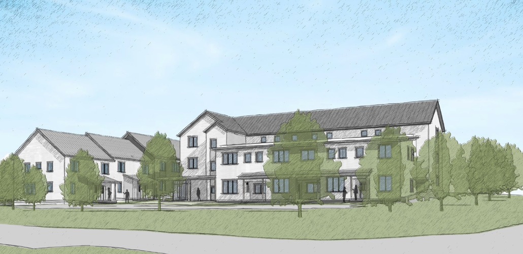 An architect’s rendering of a new affordable housing development proposed for Putney, the approval for which by the Development Review Board has just been upheld by the state Environmental Court.